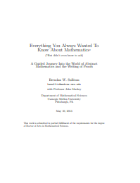 Everything You Always Wanted To Know About Mathematics